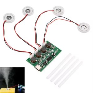 4-Head Ultrasonic Mist Maker Driver Module | USB Atomizer Fogger Board with Ceramic Discs